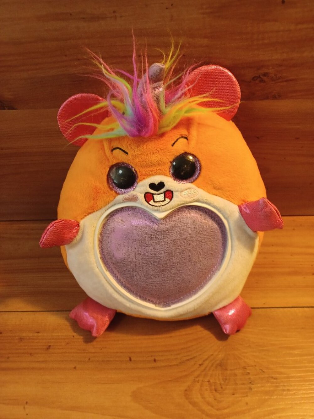 Rainbocoins Ornge Hamster Plush Rainbow Hair Wings Zuru 10'in Stuffed Animal